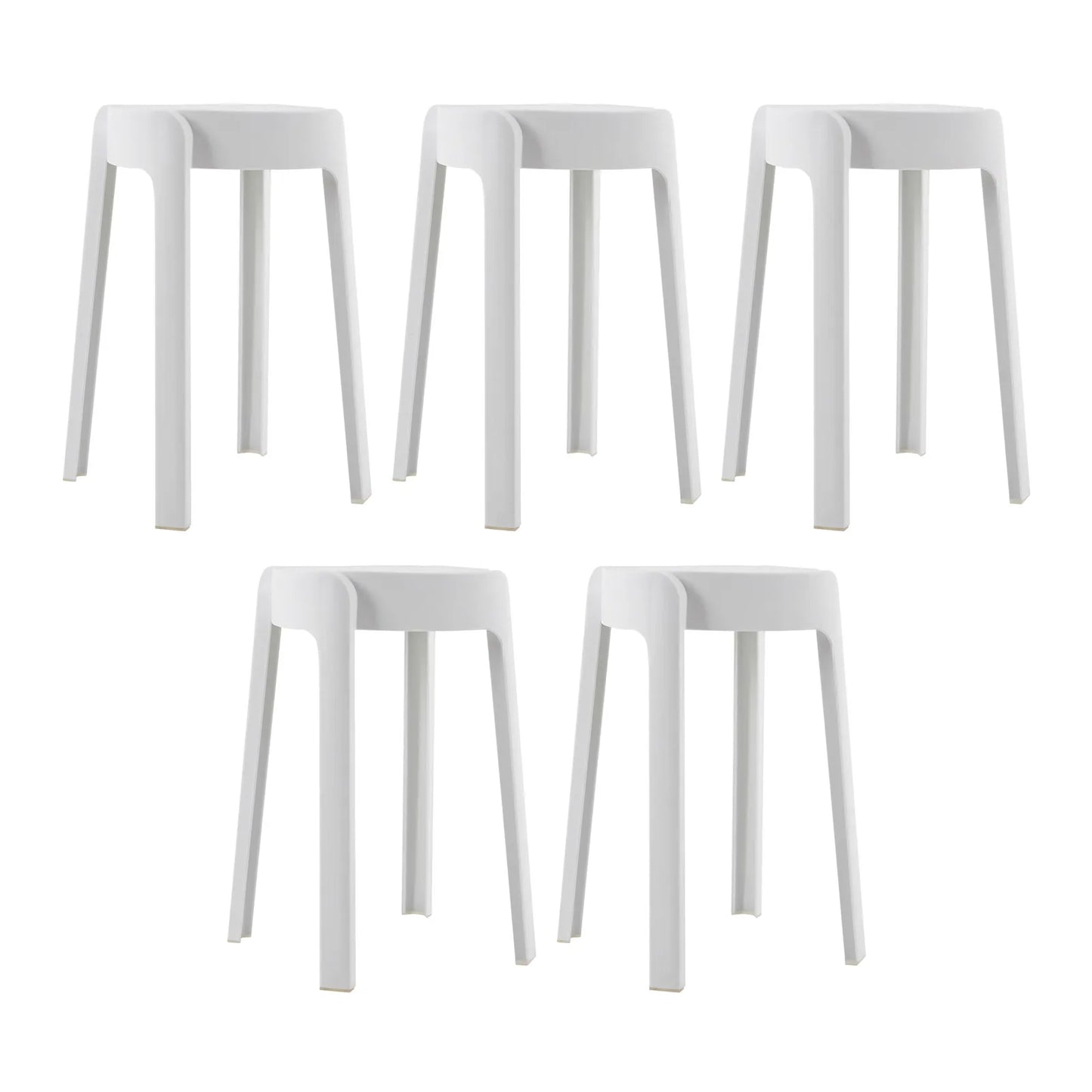 C128 18 Inch Plastic Stacking Stool Portable Stackable Chair, Kids Backless Bar Stool, Unique Design Nesting Decor