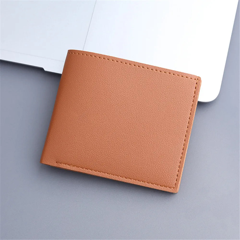 A34 Men Short Pu Leather Wallets Vintage Thin Male Credit Card Holder Black Small Money Purses large capacity card holder Bag