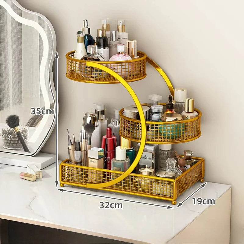 A35 Lightweight Glossy Metal Cosmetic Storage Rack
