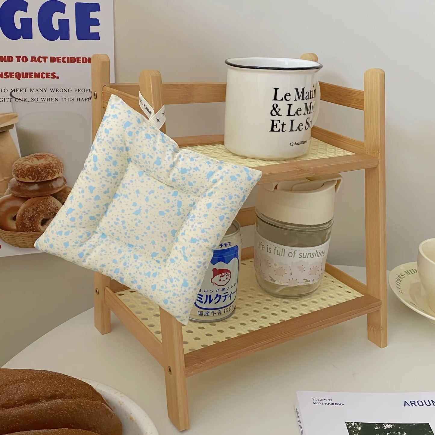 A45 Wooden Desktop Organizer —— It Is Very Suitable for Being Placed in Dormitories, Workplaces and Kitchens.