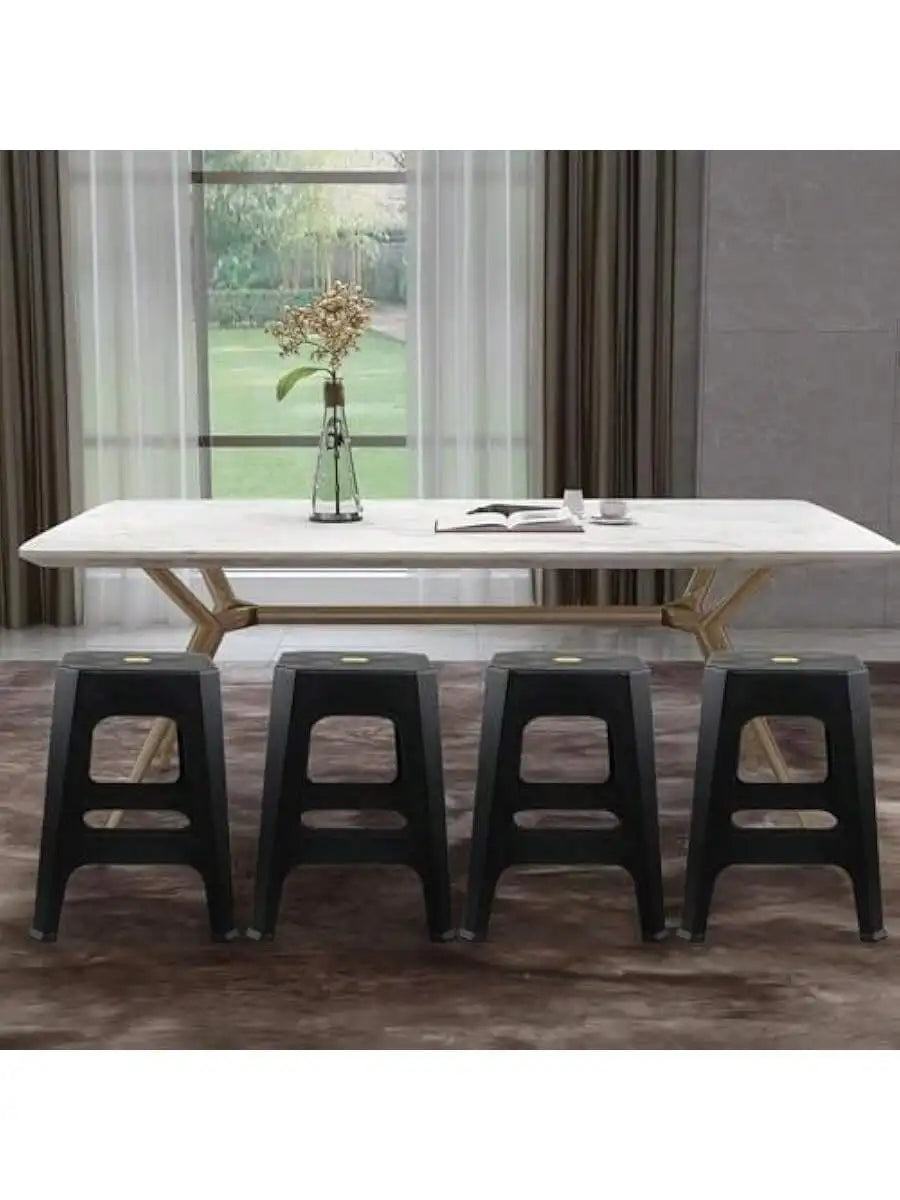 C115 18.7 Inch High Plastic Stool, Black Backless Stool for Kitchen