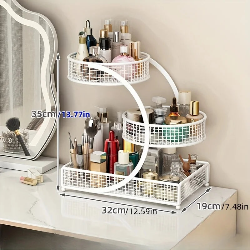 A35 Lightweight Glossy Metal Cosmetic Storage Rack