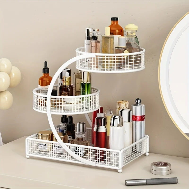 A35 Lightweight Glossy Metal Cosmetic Storage Rack