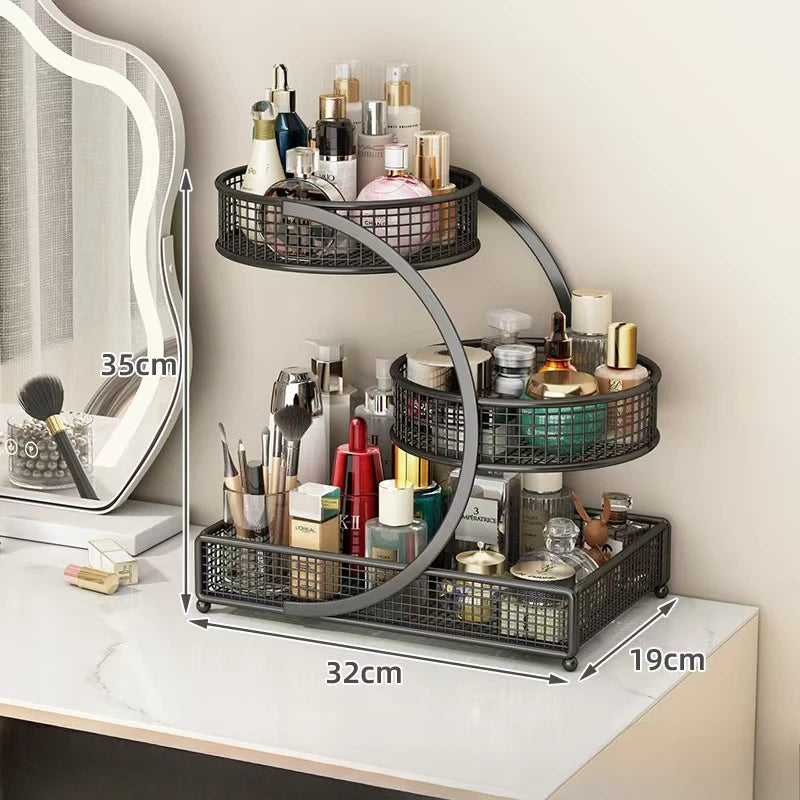 A35 Lightweight Glossy Metal Cosmetic Storage Rack