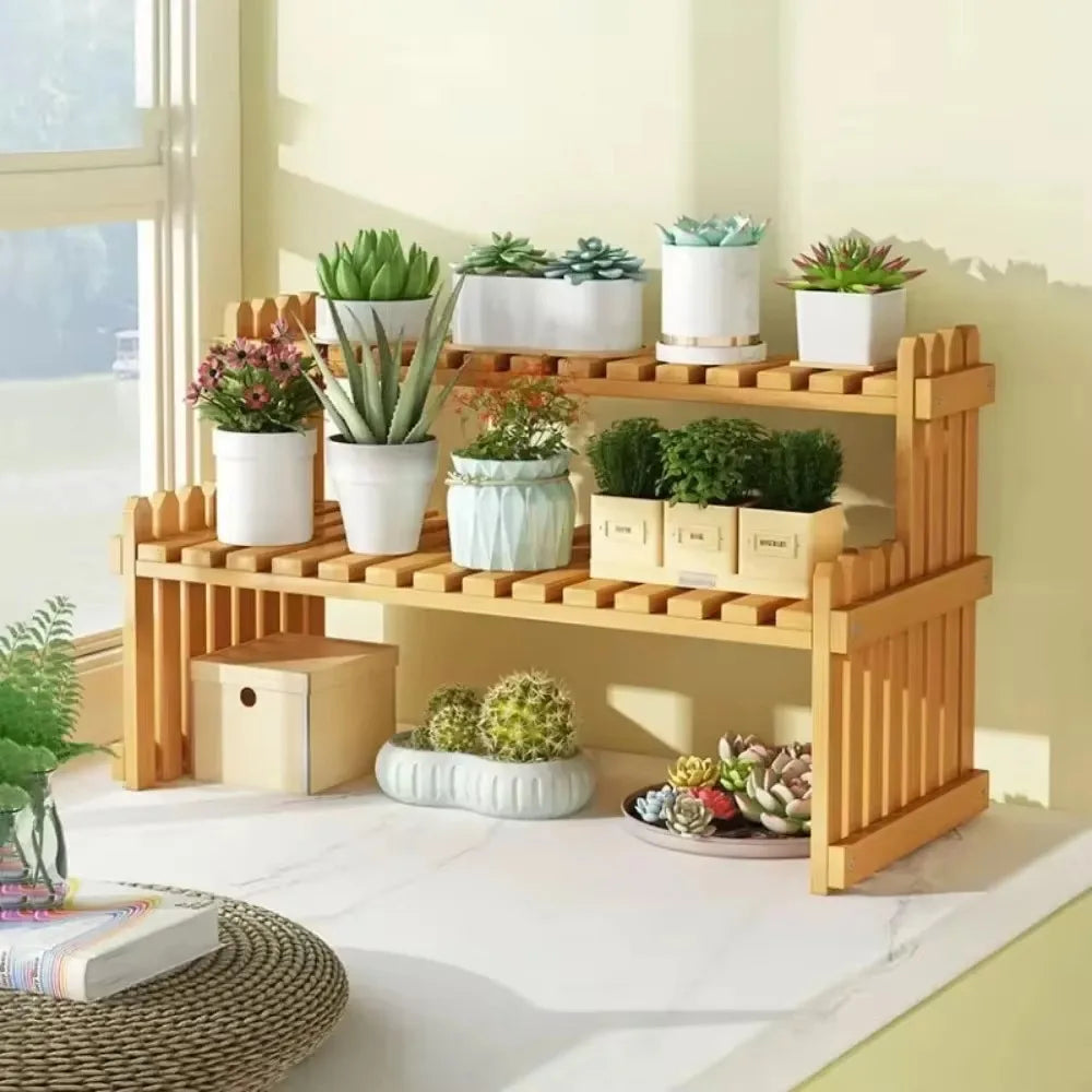 K26 Indoor Plant Rack Living Room Floor-standing Balcony Flower Pot Storage Rack