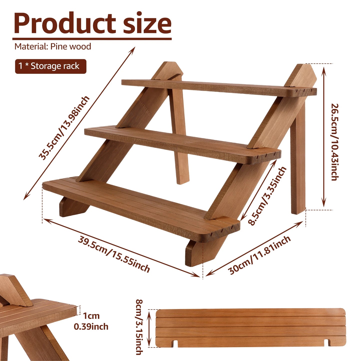 A48 Wooden Display Stand Stand Small Figurine Storage Rack