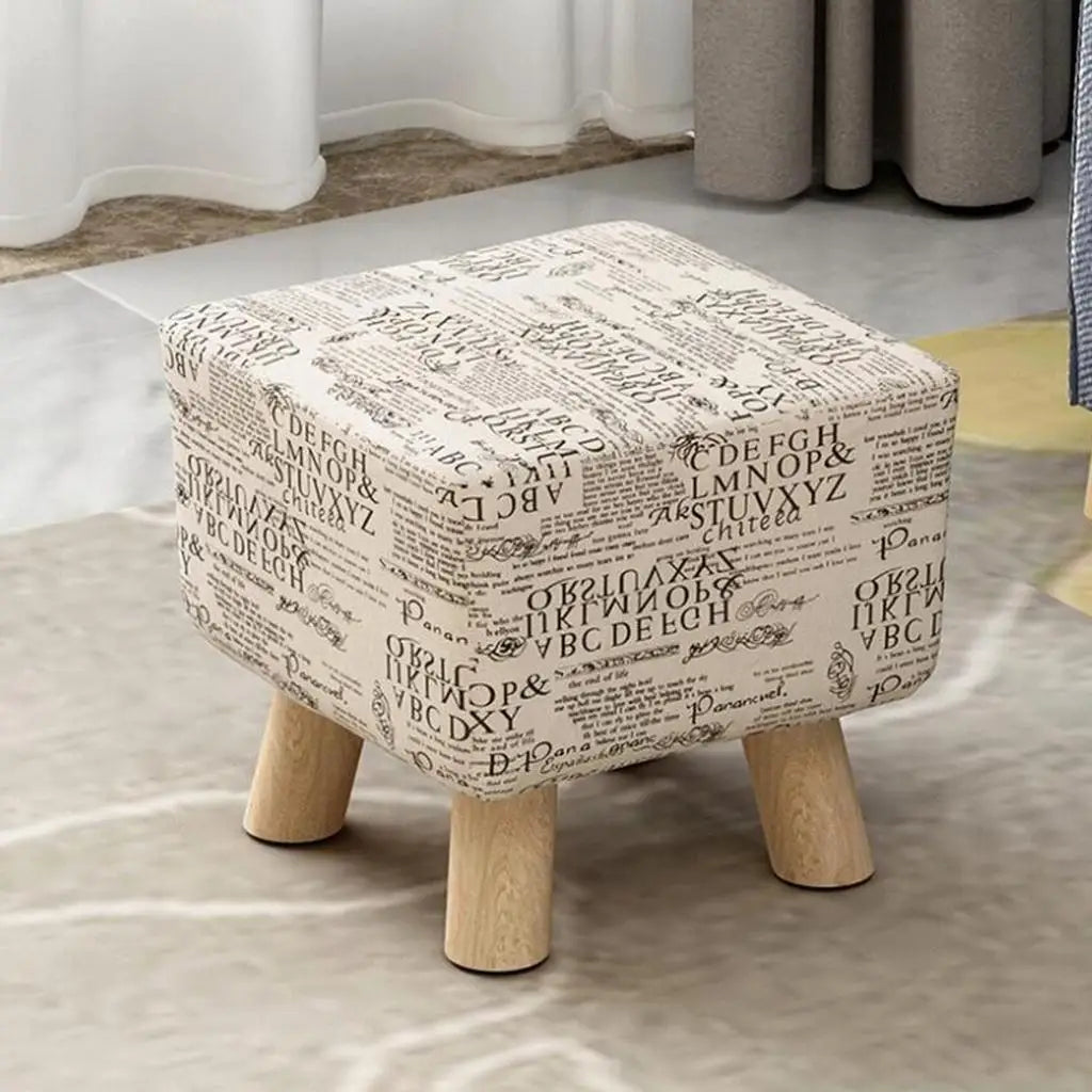 A17 Wooden Square Stool Cushion Cover Stool