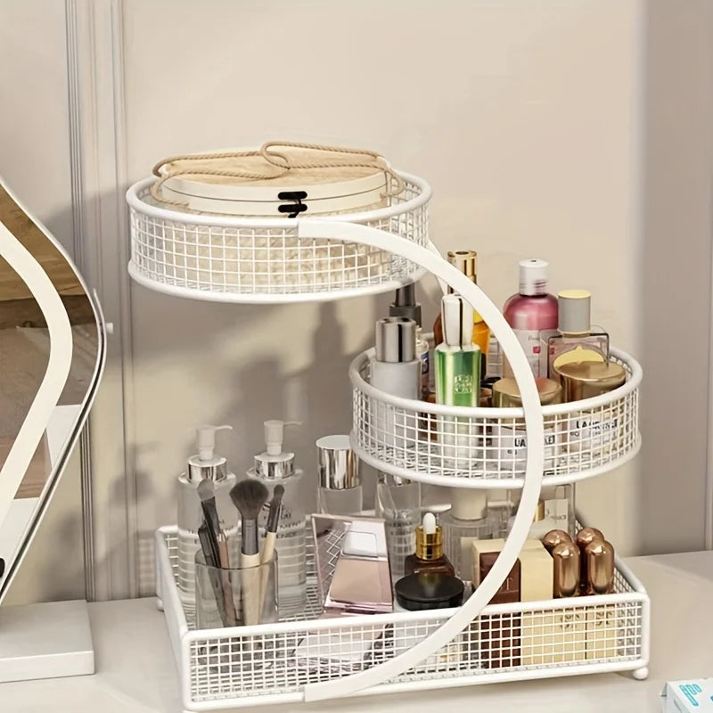 A35 Lightweight Glossy Metal Cosmetic Storage Rack