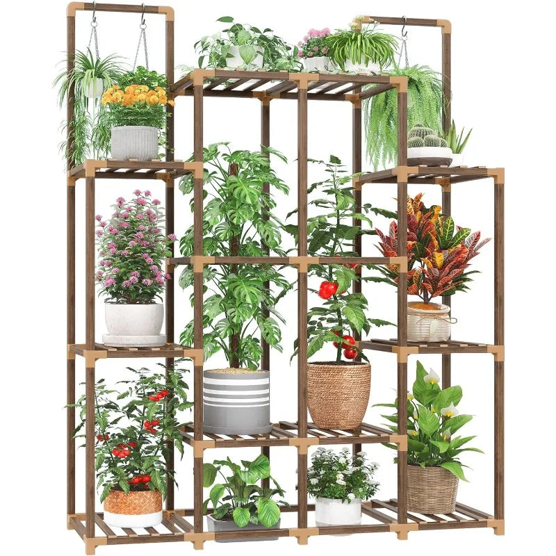 A70 Multi-layer Plant Stand Indoor and Outdoor Wooden Plant Stand, Bearing 440 lbs Plants