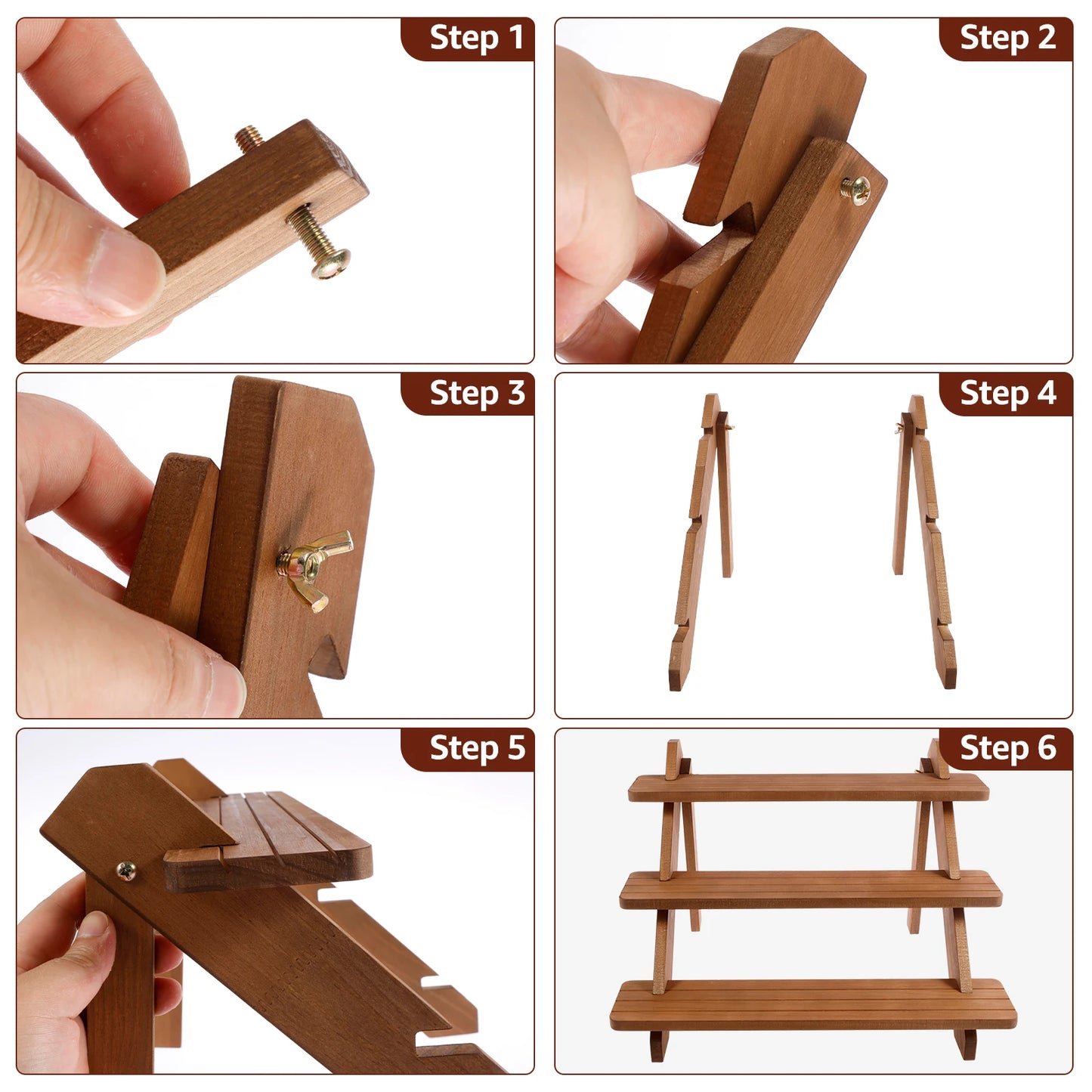 A48 Wooden Display Stand Stand Small Figurine Storage Rack