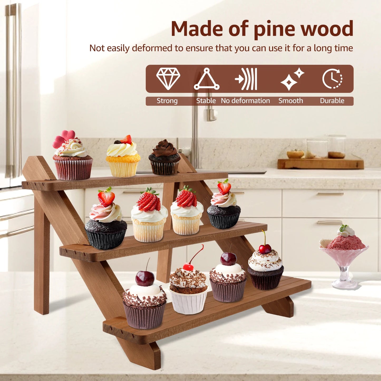 A48 Wooden Display Stand Stand Small Figurine Storage Rack