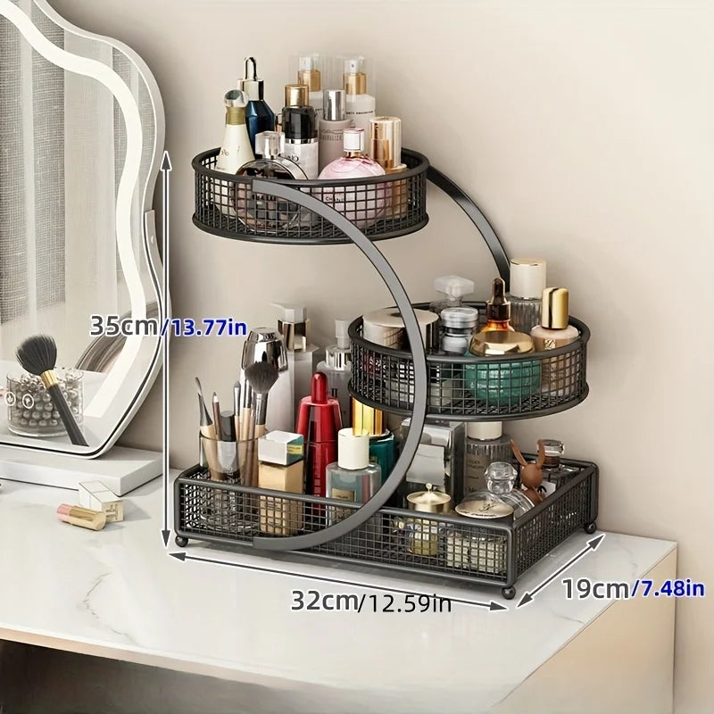 A35 Lightweight Glossy Metal Cosmetic Storage Rack