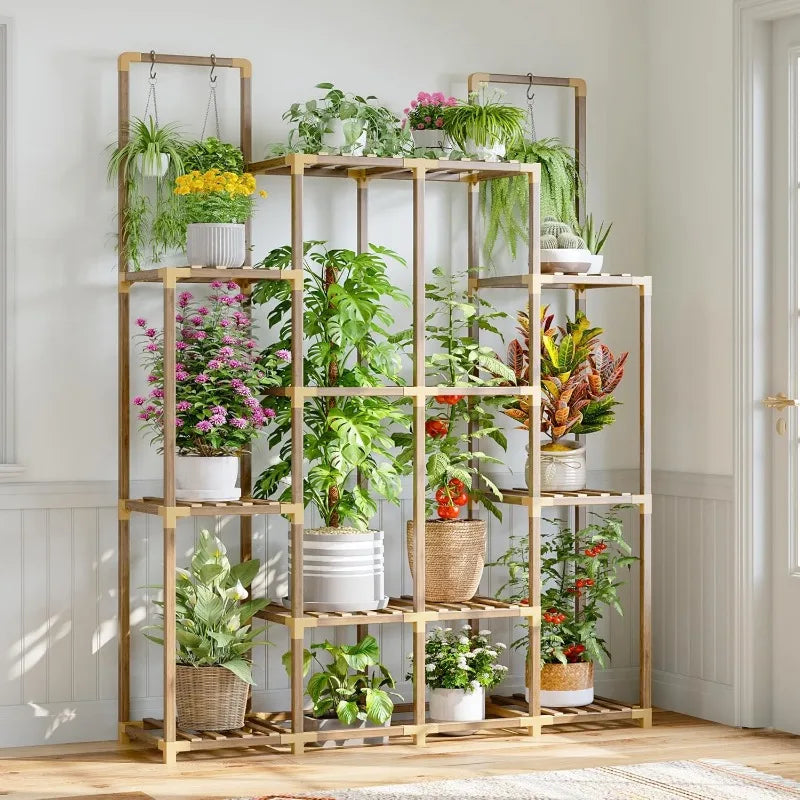 A70 Multi-layer Plant Stand Indoor and Outdoor Wooden Plant Stand, Bearing 440 lbs Plants