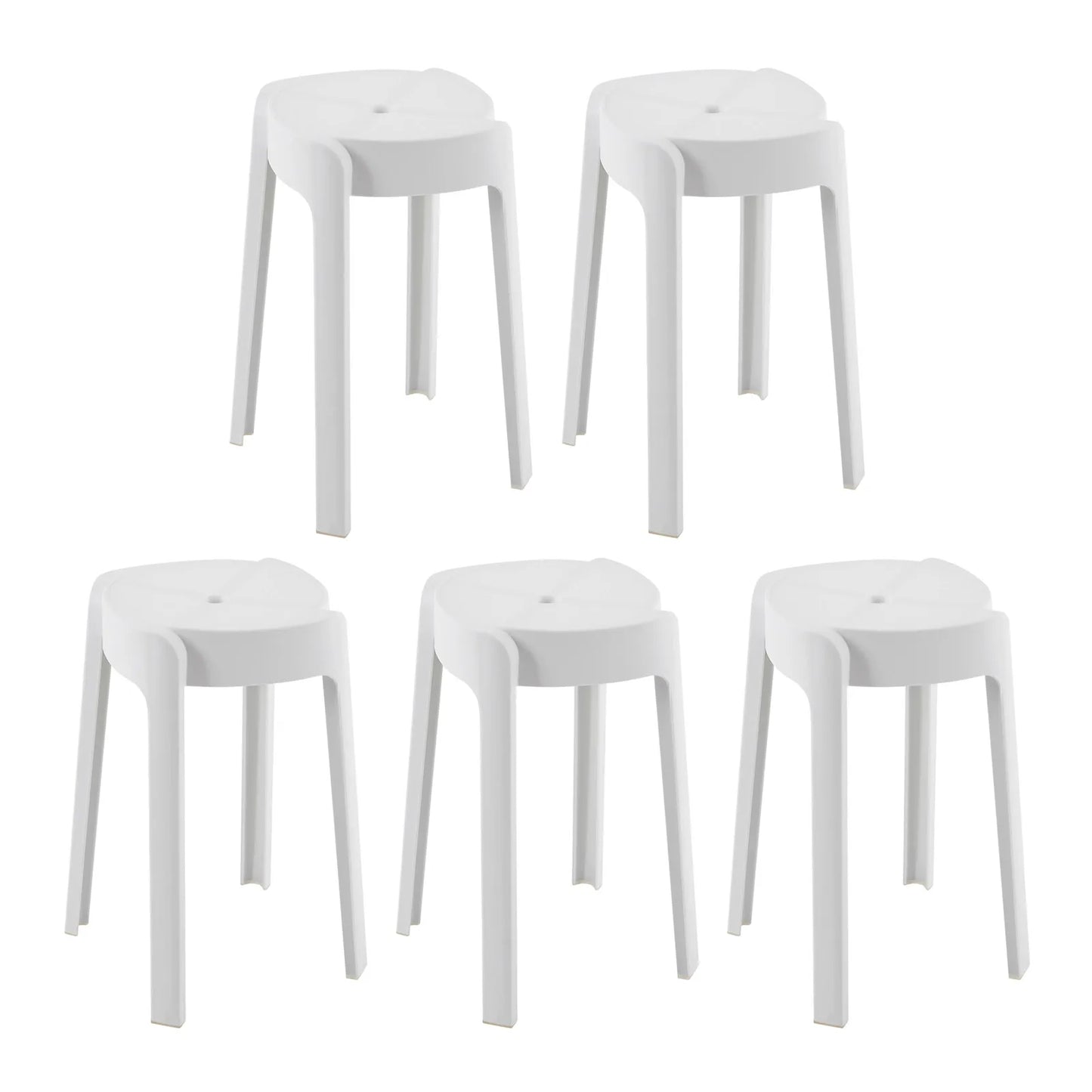 C128 18 Inch Plastic Stacking Stool Portable Stackable Chair, Kids Backless Bar Stool, Unique Design Nesting Decor