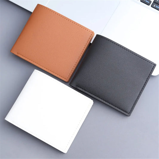 A34 Men Short Pu Leather Wallets Vintage Thin Male Credit Card Holder Black Small Money Purses large capacity card holder Bag