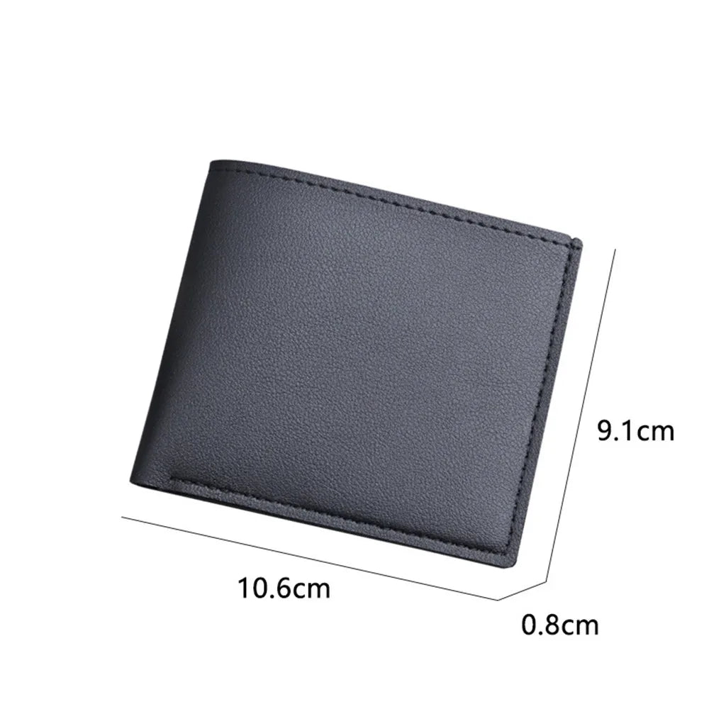 A34 Men Short Pu Leather Wallets Vintage Thin Male Credit Card Holder Black Small Money Purses large capacity card holder Bag