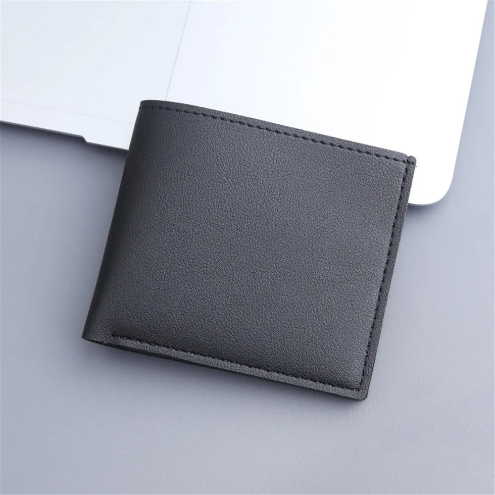 A34 Men Short Pu Leather Wallets Vintage Thin Male Credit Card Holder Black Small Money Purses large capacity card holder Bag