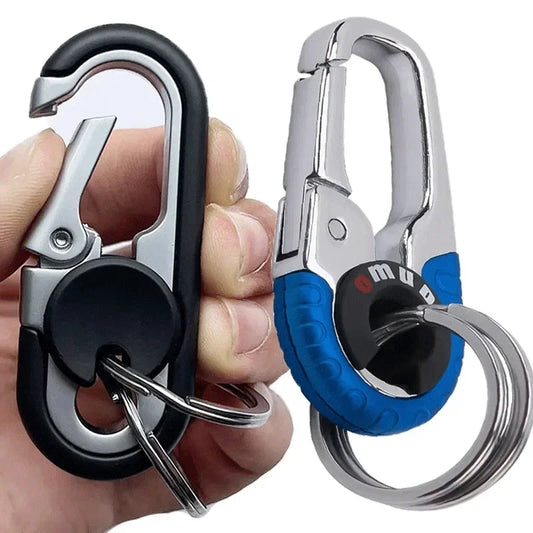 K13 Men's Keychain Hook Stainless Steel Buckle Outdoor Carabiner Climbing Tool Double Ring Car Fishing Key Ring Car Accessories