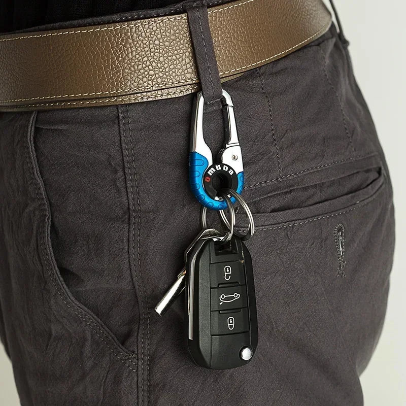 K13 Men's Keychain Hook Stainless Steel Buckle Outdoor Carabiner Climbing Tool Double Ring Car Fishing Key Ring Car Accessories