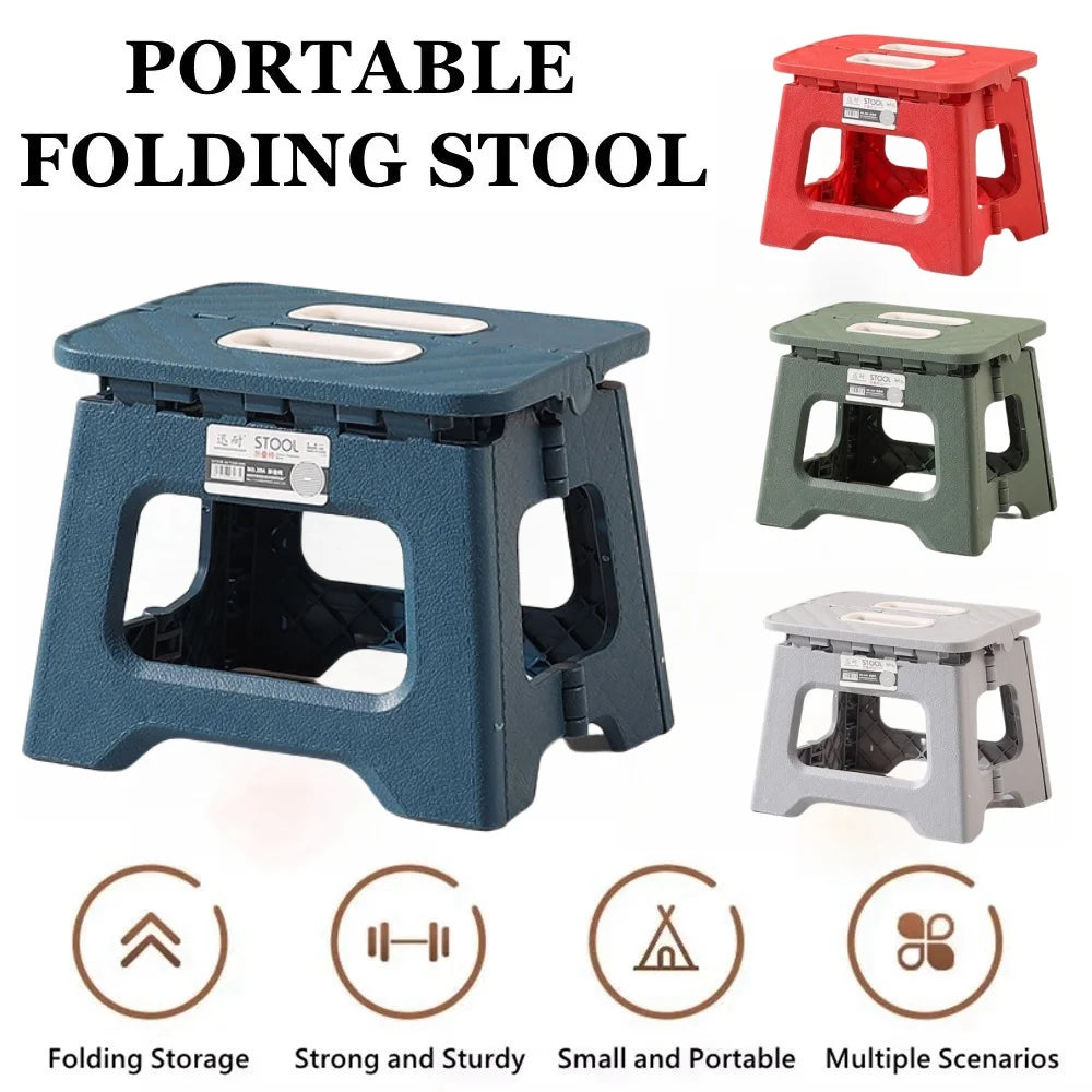 A40  Folding Stool Outdoor Camping Chair Portable with Thickened Plastic Footstool