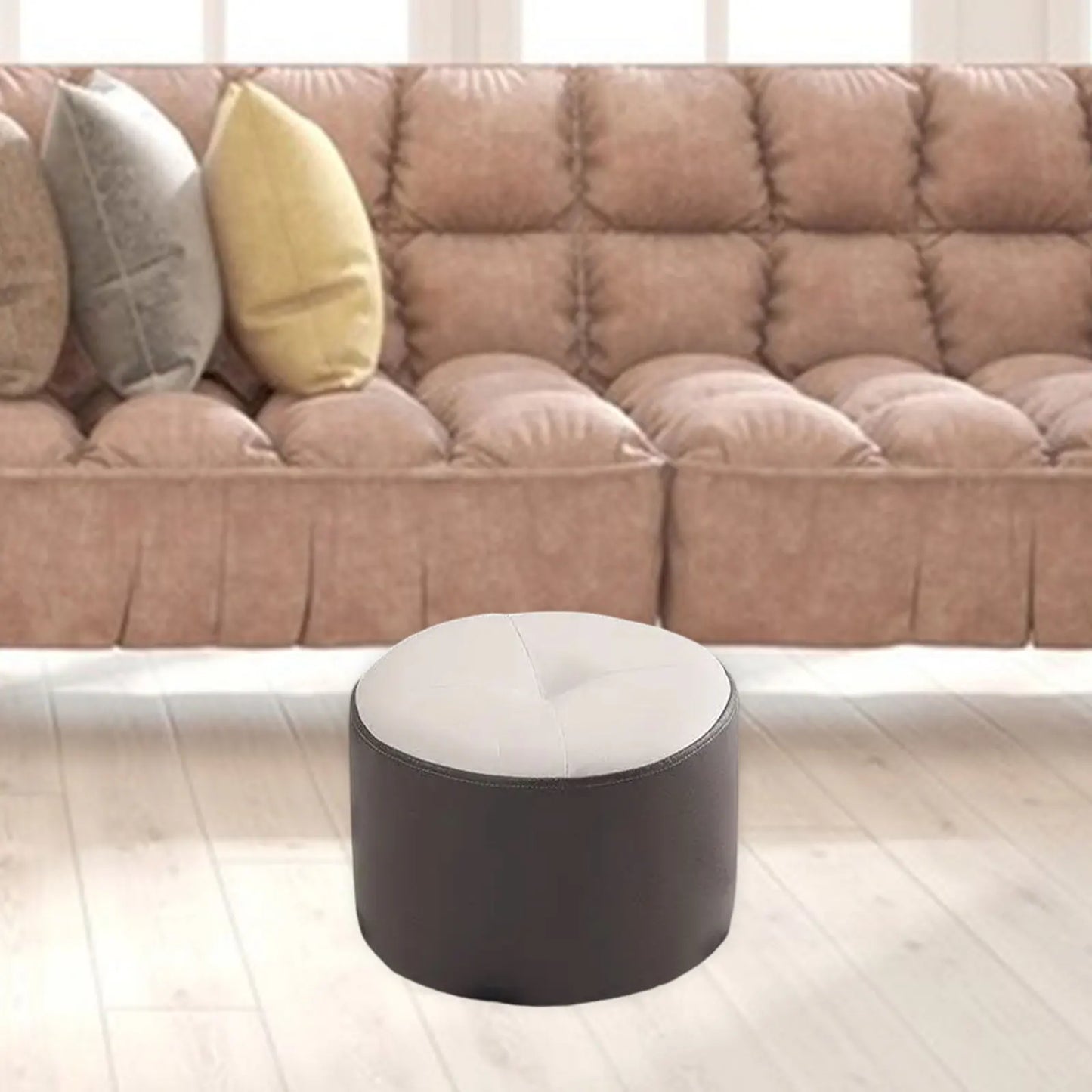A32 Ottoman footstool round decorative stool for bedroom entryway apartment