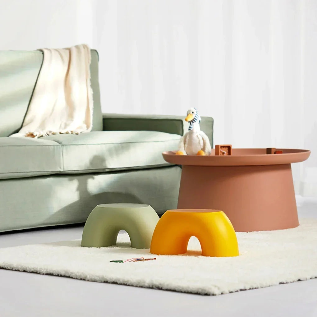 A28 Plastic rainbow shape footstool safety children's footstool seat