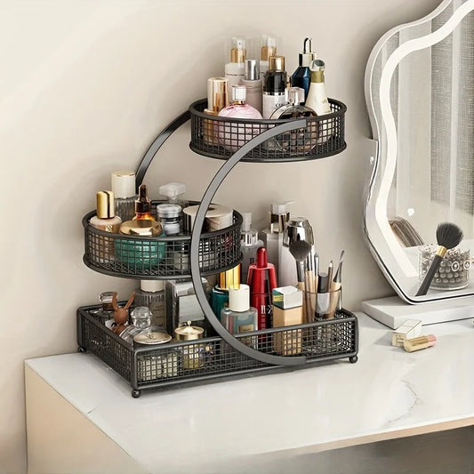 A35 Lightweight Glossy Metal Cosmetic Storage Rack
