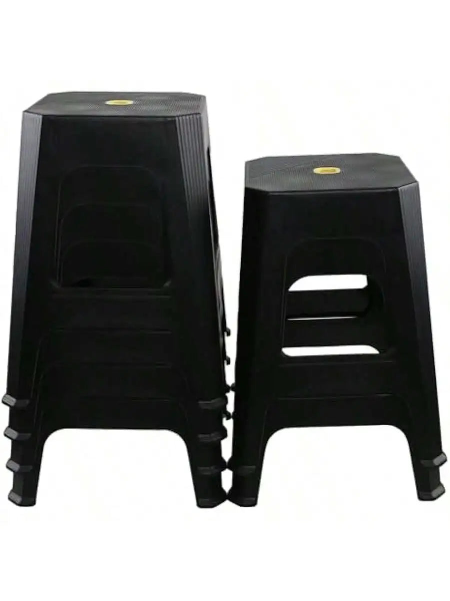 C115 18.7 Inch High Plastic Stool, Black Backless Stool for Kitchen