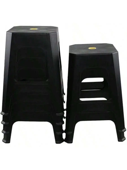 C115 18.7 Inch High Plastic Stool, Black Backless Stool for Kitchen